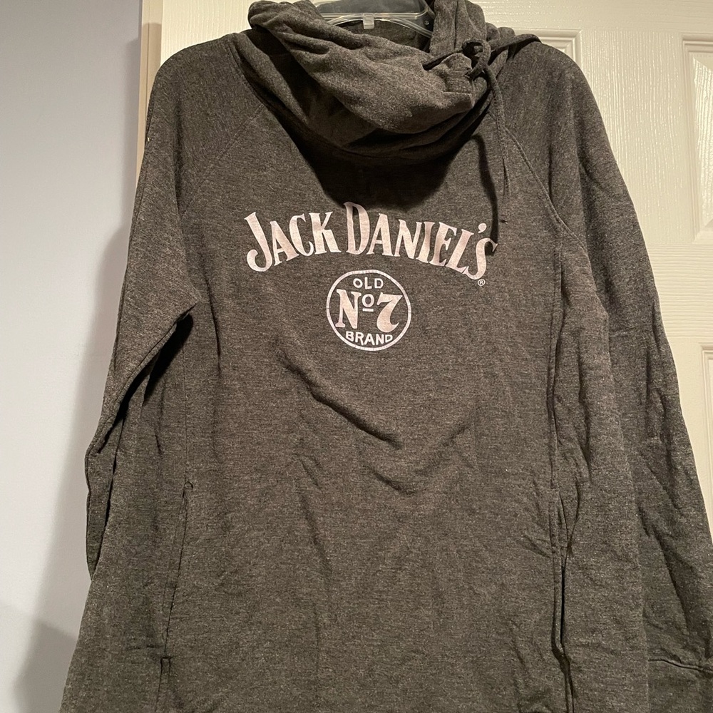 Jack Daniel's - cow neck 
Gray Logo, light weight sweatshirt